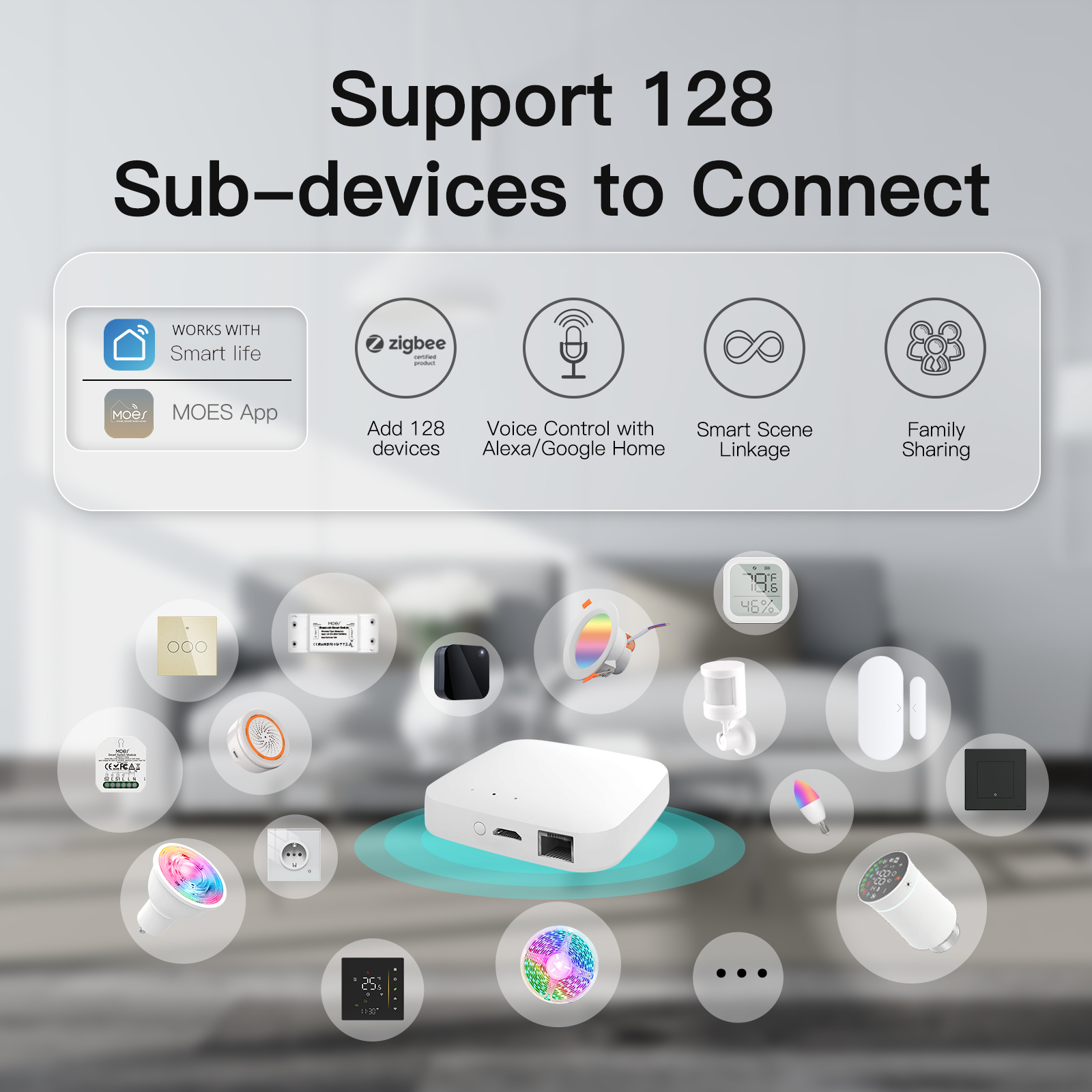 ZIgbee 3.0 Gateway Wired Zigbee Hub Support Apple Homekit Tuya MOES