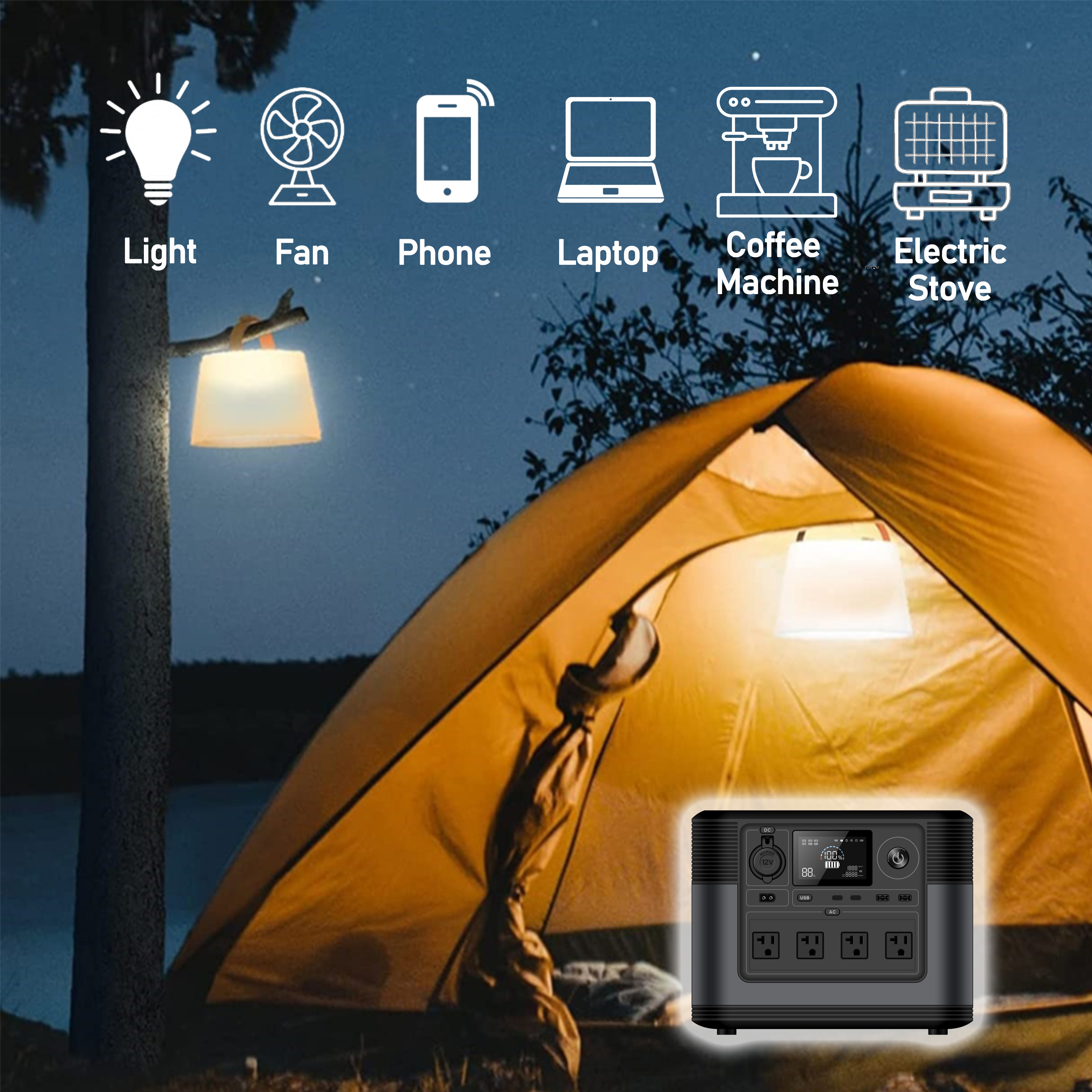 Portable solar generator power station 1200w inverter from china
