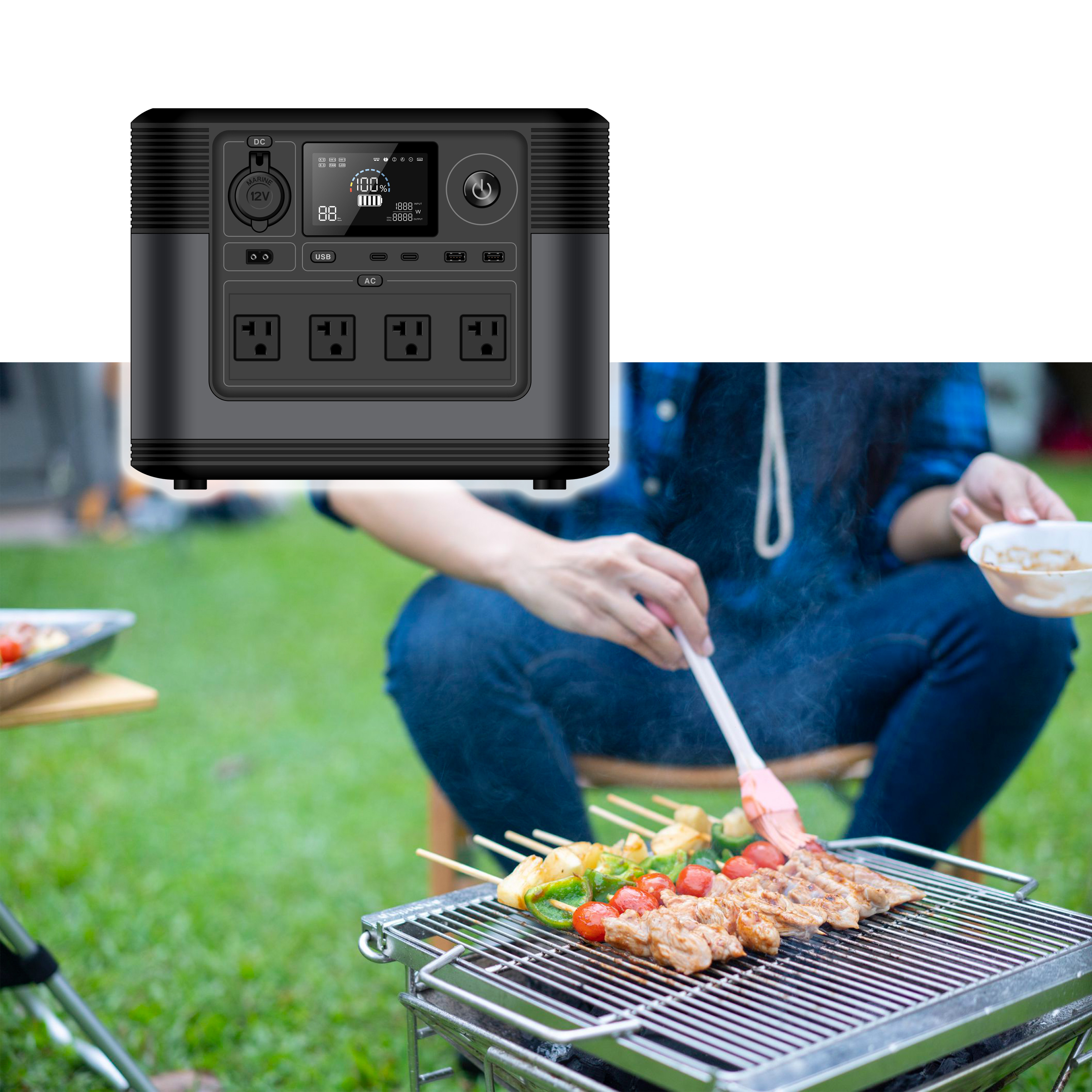 Portable solar generator power station 1200w inverter from china